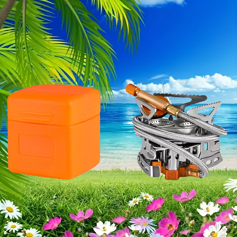 3500W/6800W Windproof Camping Stove, Camping Gas Stove Without Gas Canister Adapter, Fast Ignition, Suitcase Style, Portable Foldable Stove, Ideal for Outdoor Backpacking, Hiking and Picnic