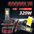 2-Pack H4 H7 9005 9006 H11 H1 H13 High/Low Beam LED Car Headlights, 1000% Super Bright, Canbus External Driver, 320W High Power Bulbs 60000LM, Long Life Fast Cooling Fan