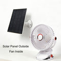 Solar Camping Fan Light - 5-Speed Rechargeable Clip-On Fan, Dual Power Supply (Solar & Battery), Built-in Rechargeable Lithium Battery, USB Charging Port and 5V Solar Panel - Multi-Scene Use: Picnic, Hiking, Fishing and Indoor Home Use During Hurricanes