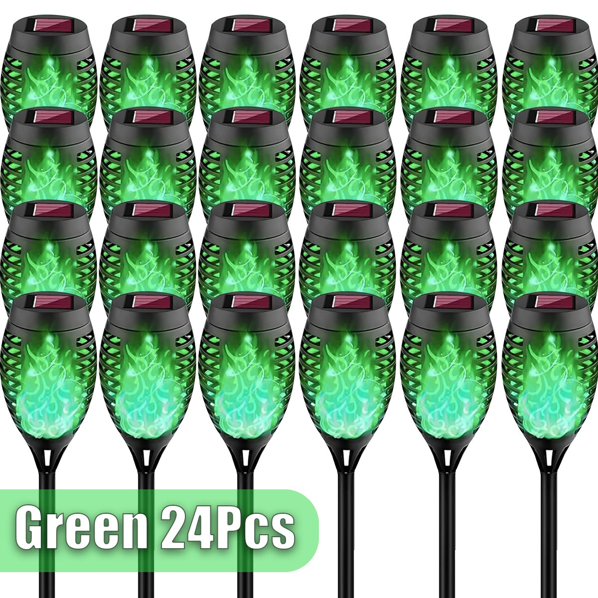 24-Piece Outdoor Solar Christmas Light, Dancing Flickering Flame Torch Light, Suitable for Lawn, Garden, Courtyard, etc., IP44 Protection Rating, Automatic On/Off, Solar Courtyard Decorative Light, Outdoor Christmas Decoration