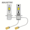 2-Pack H3 LED Bulbs Canbus Fanless High Beam 6500K White 3000K Yellow Car Truck Fog Light Driving Light DRL 12V/24V
