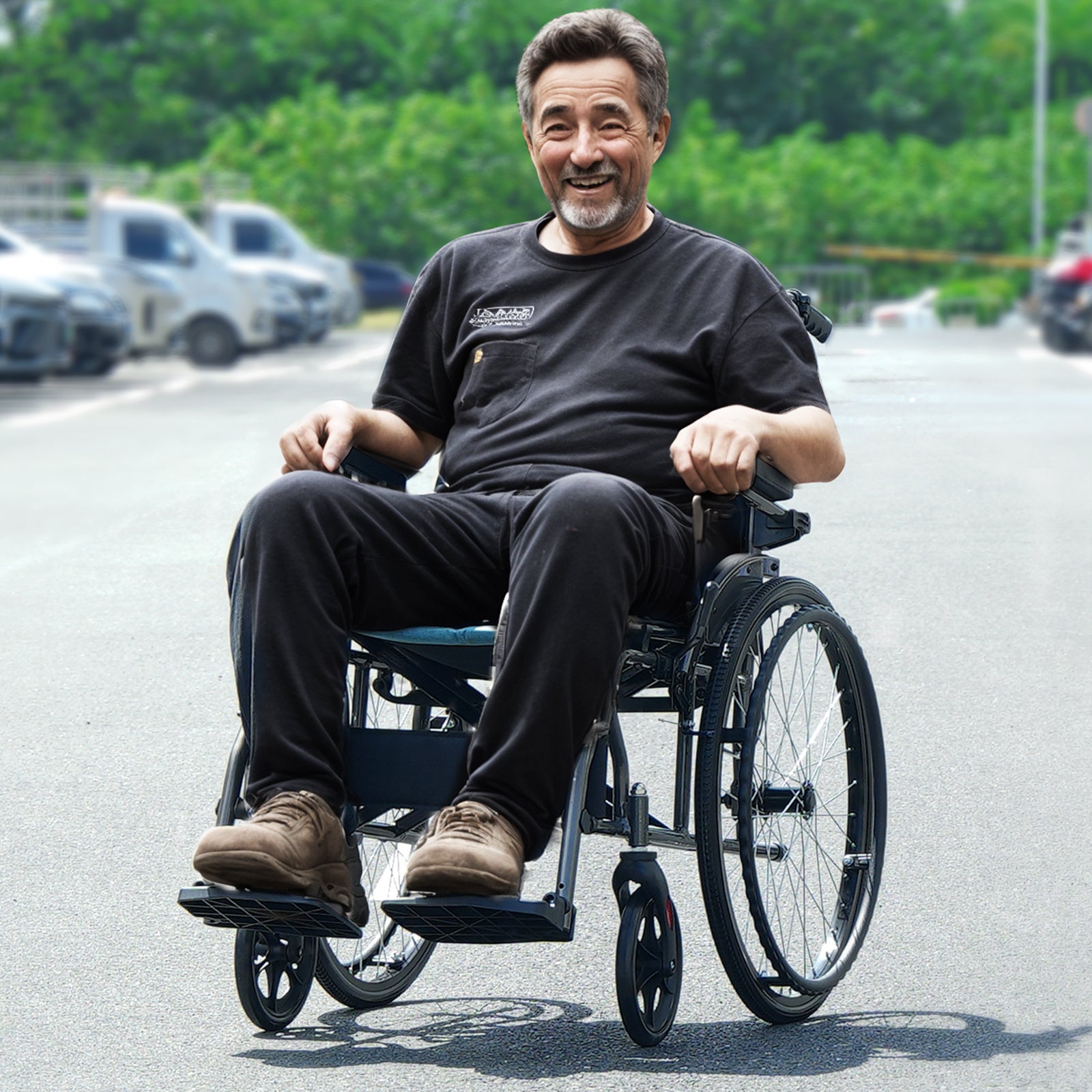 VEVOR 轮椅 铝合金 超轻型 18英寸宽座椅 250磅