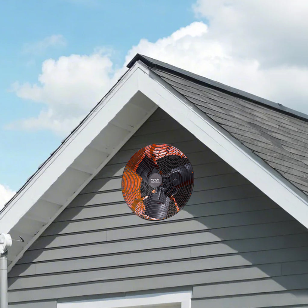 VEVOR 15"/16" Gable Mount Fan, 1300 CFM / 2940 CFM, Adjustable Thermostat Roof Exhaust Fan