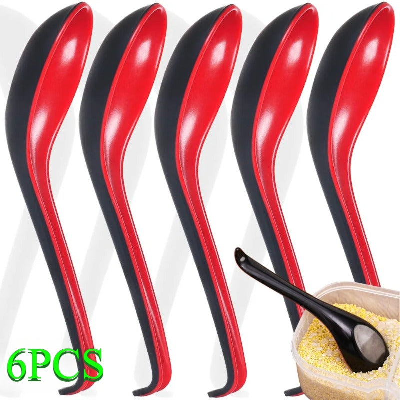 6-Pack Strong Ceramic Shock-Resistant Spoons | Japanese Rice Spoons, Dumpling & Congee Spoons, Cutlery for Restaurant, Bar & Kitchen