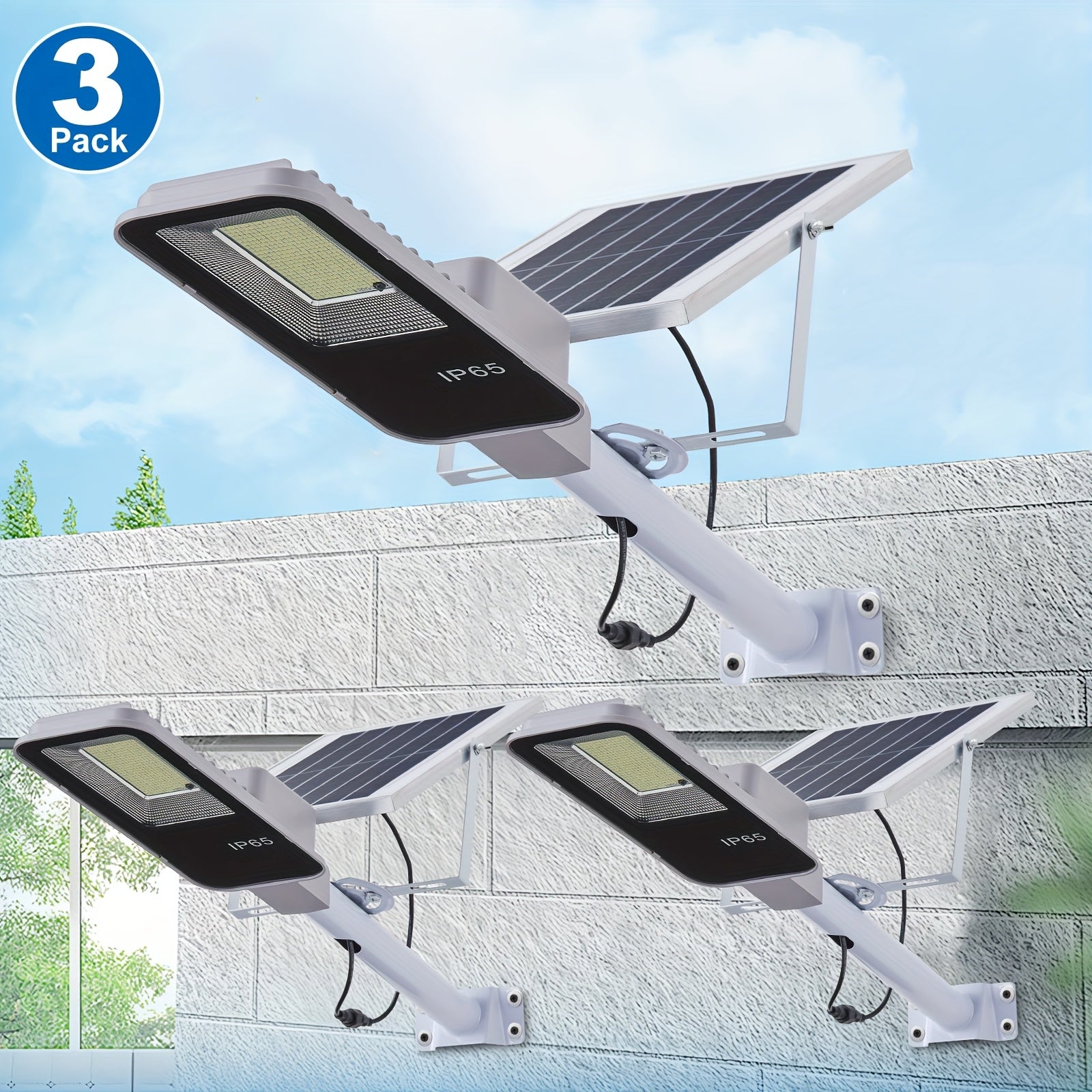 LED Solar Street Light, 4 Pack Outdoor Garden Light, Super Bright 6000mAh Rural Home Garage Sidewalk Street Solar Wall Light, Perfect for Courtyard, Garden, Pathway, Lawn, Porch, Patio, Park Road Street Light 1/2/3 Pack