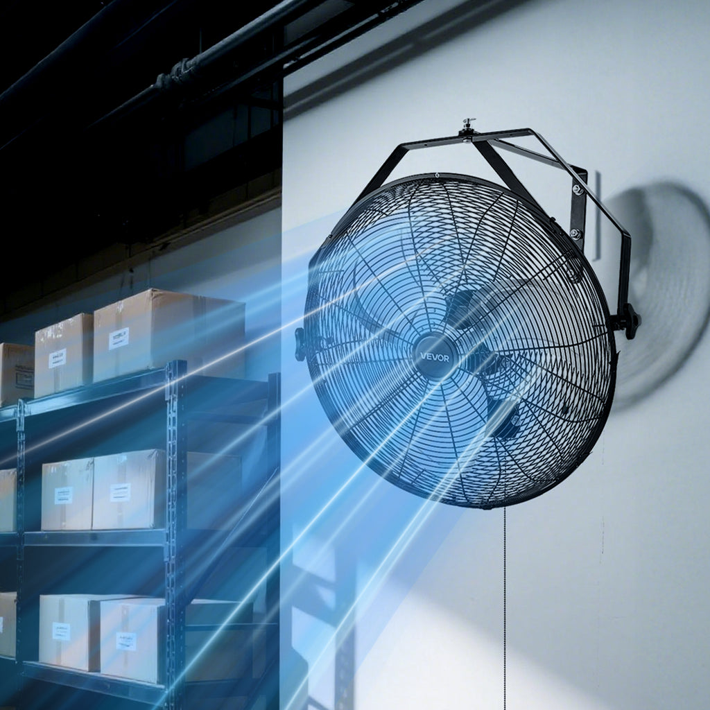 VEVOR 18" / 20" Industrial Wall Mount Fan, 3 Speeds, 4000 CFM / 4650 CFM, Garage Workshop Fan