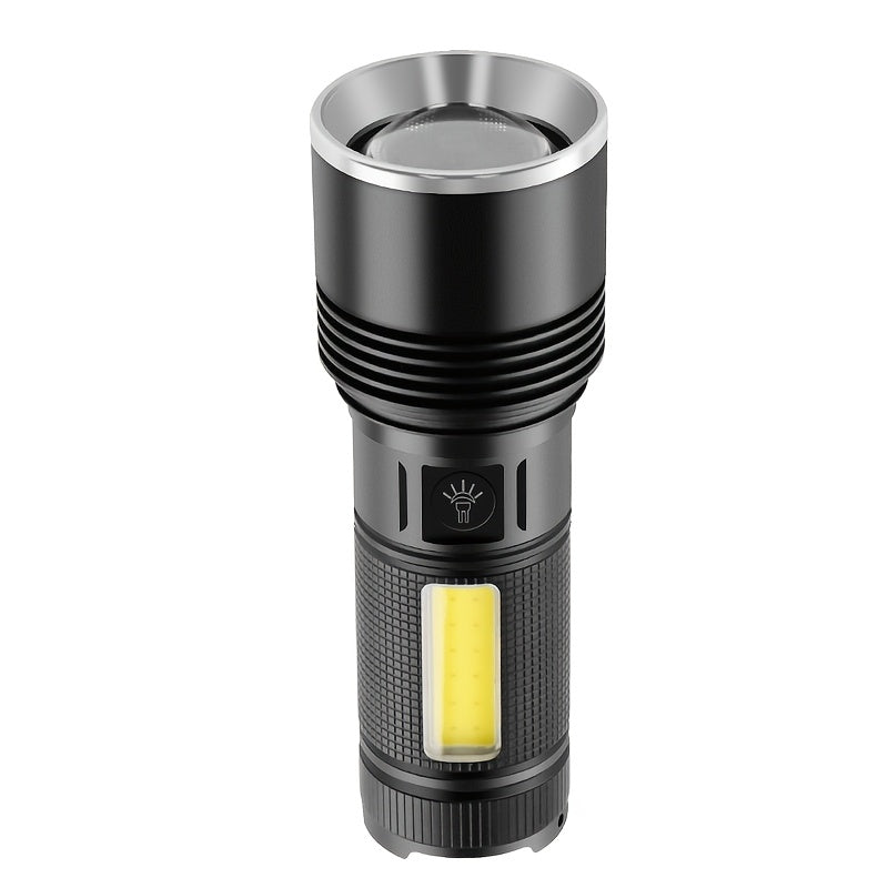 Hand Crank Solar Charging Flashlight, Support Type-C Charging, Built-in Power Bank Function, Portable Torch Ideal for Outdoor Activities