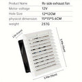 RV Silent One-Way Ventilation Fan, 2.4W 12V, White, Suitable for RV and Camper Van, Battery Not Included