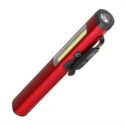 1PC Rechargeable Flashlight, Pen Style Torch with Magnetic Clip, Compact Mini Flashlight