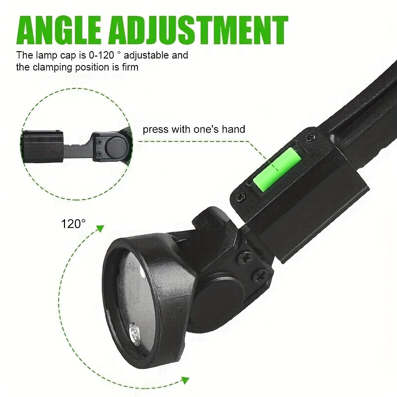 Rechargeable Neck Hanging LED Light with Flashlight & Magnetic Base, 2 Lighting Modes, 120° Adjustable Arm, Perfect for Reading, Night Running, Camping, Hunting and Working