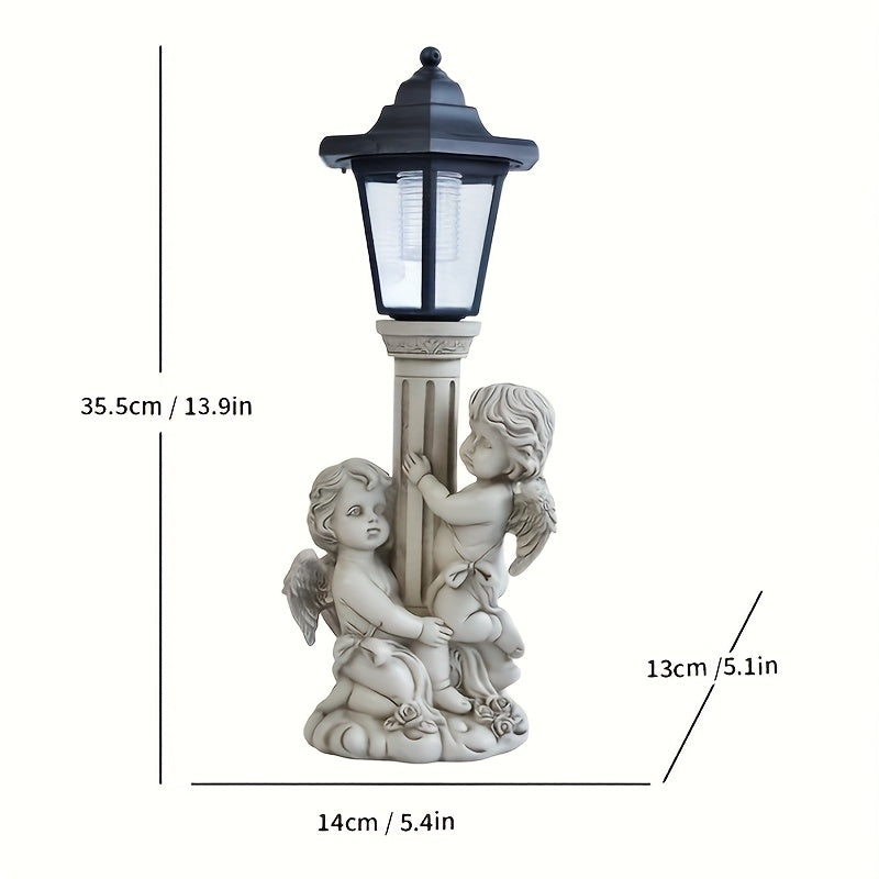 Resin Classical Figure Solar Outdoor Light Statue Ornament, Creative Resin Sculpture, Christmas Home Decoration, Path Corridor Ambient Light, Garden Courtyard Villa Warm Night Light, Unique Birthday/Holiday Gift