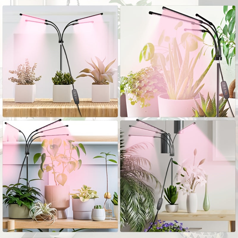 1-Pack Full Spectrum LED Plant Grow Light, USB Powered for Indoor Seedlings & Potted Plants, 9 Dimmable Levels, Auto On/Off Timer 3/9/12 Hours, Ideal for Winter Succulent Growth (Plug Not Included)