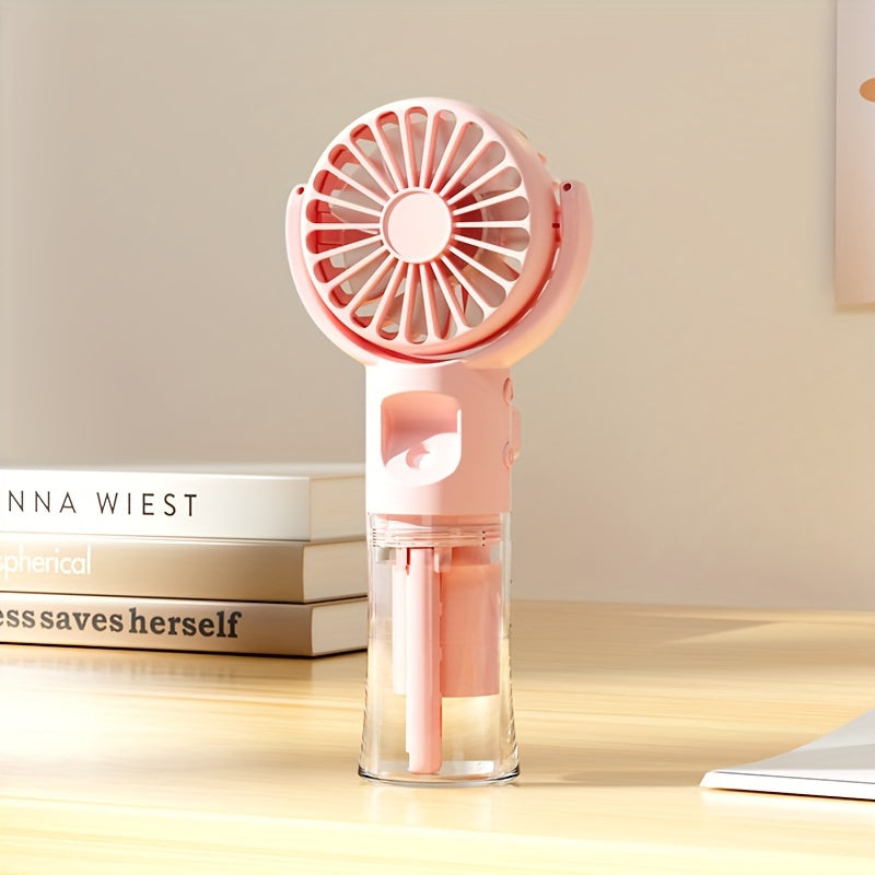 Handheld Spray Fan Desktop Humidifying Fan, Outdoor Portable Mist Cooling Mini Fan with 4 Speed Adjustment