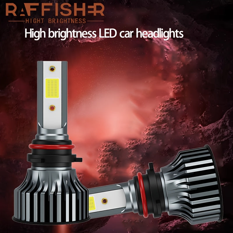 RAFFISHER 2-Pack H4 H7 LED Headlights, 480W High Power, 50000LM Brightness, Compatible with Canbus and Various Models Including H1, H11, H8, H9, HB3 9005, HB4 9006, 12V, 6000K Turbo Light, for Vehicles