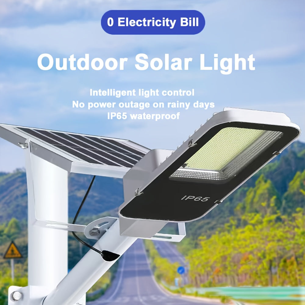 Upgraded Solar LED Street Light with Remote Control, Dusk-to-Dawn Automatic Illumination, Polished Metal Surface, Glass Lampshade, Commercial Wall-Mounted Outdoor Light, Commercial Street Light, Modern Outdoor Light, Energy Saving LED IP65  fr