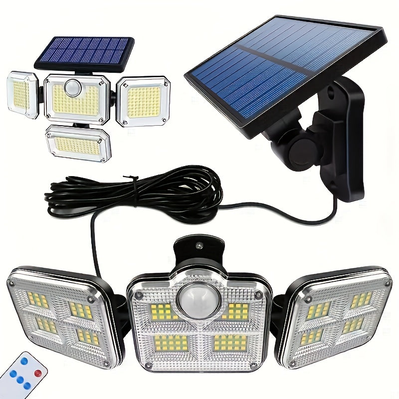 1-Piece 20W Ultra-Bright Solar Wall Light, 122 LED IP65 Outdoor Indoor Solar Garden Light, Adjustable Lamp Head with Wide Lighting Angle
