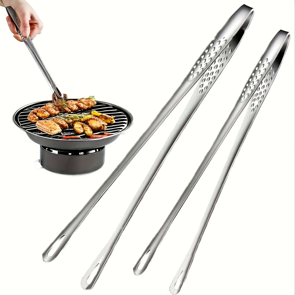 1 or 2 Pack Stainless Steel Multifunctional BBQ Tongs – Bread Tongs, Ice Tongs – For Grilling, Baking & Camping | Durable Kitchen Tool for Restaurant & Home/