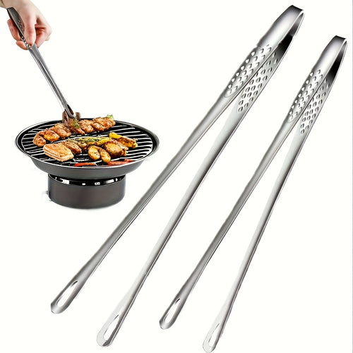 1 or 2 Pack Stainless Steel Multifunctional BBQ Tongs – Bread Tongs, Ice Tongs – For Grilling, Baking & Camping | Durable Kitchen Tool for Restaurant & Home/