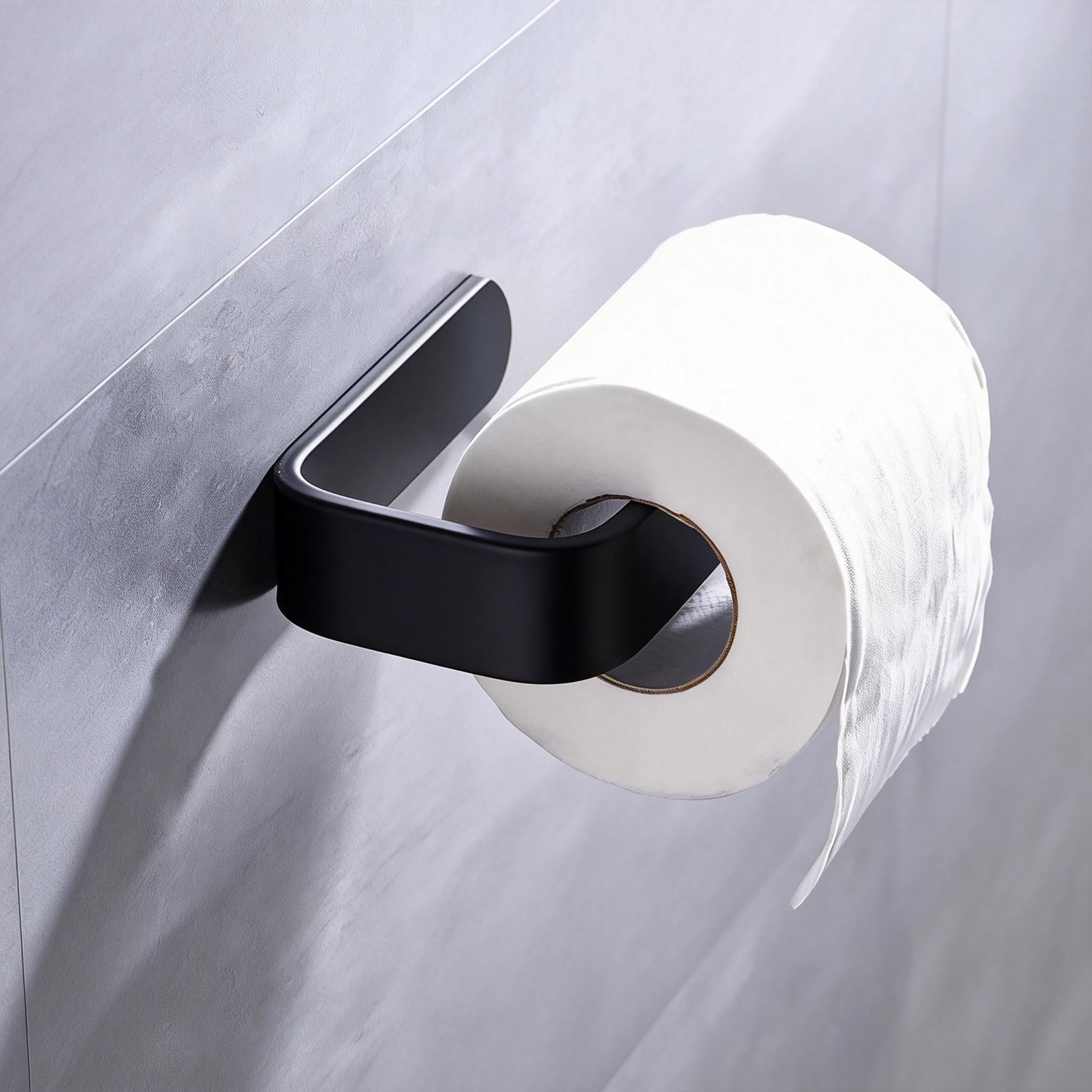 Self-Adhesive Freestanding Wall Mount Tissue Holder - Multi-Functional Paper Roll Holder for Bathroom & Kitchen