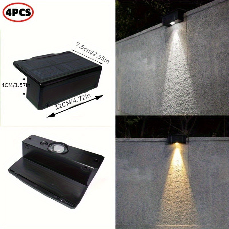 Outdoor Wall Light Solar Charging Landscape Light Wall Washer Light Villa Garden Community Wall Hanging Lamp Decorative Beautiful Light, Suitable for Villa, Courtyard Wall, White Light and Warm Light Freely Adjustable