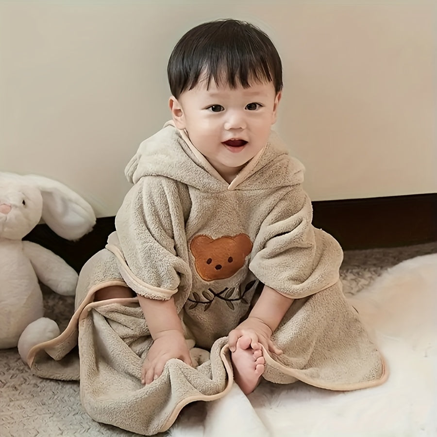 1件可爱卡通婴儿浴巾-柔软舒适、-婴儿包裹毯-轻柔的带帽浴巾，非常适合宝宝沐浴、包裹和推车罩、用于 浴袍，洗澡、毛巾、旅行家庭、外出 旅行 万圣节 圣诞节