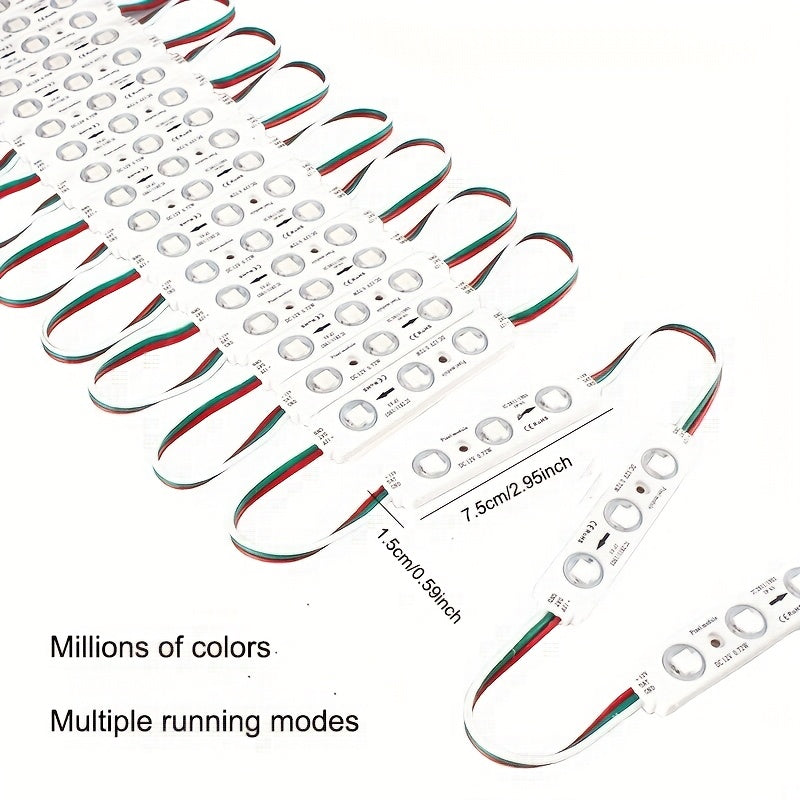 5050 RGBW LED light strip - WS2811 programmable color-changing strip, with button control, 12V commercial/home use suitable for TV backlight, holiday decoration and luminous text display
