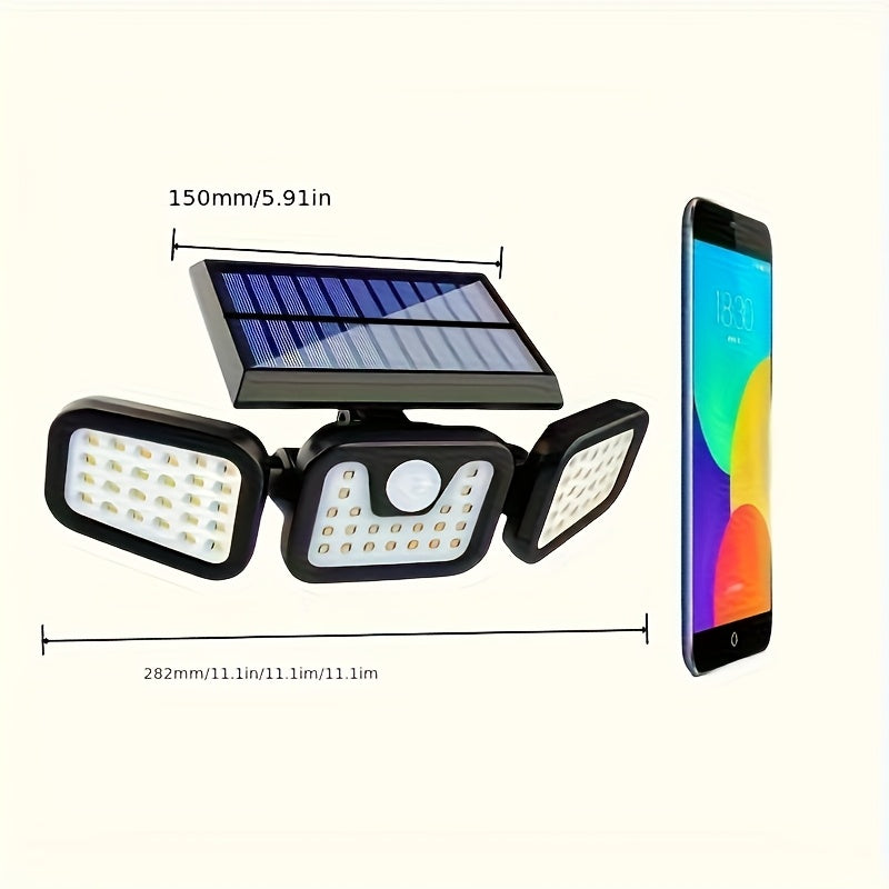 Outdoor Solar Street Light, LED Wall Light, Smart Motion Sensor Garden Light, 3 Lighting Modes, Smart Light Control, Perfect for Garden, Courtyard, Pathway, Solar Panel Light, Wall Mounted Light, Security Sensor Light, Super Bright Solar Light
