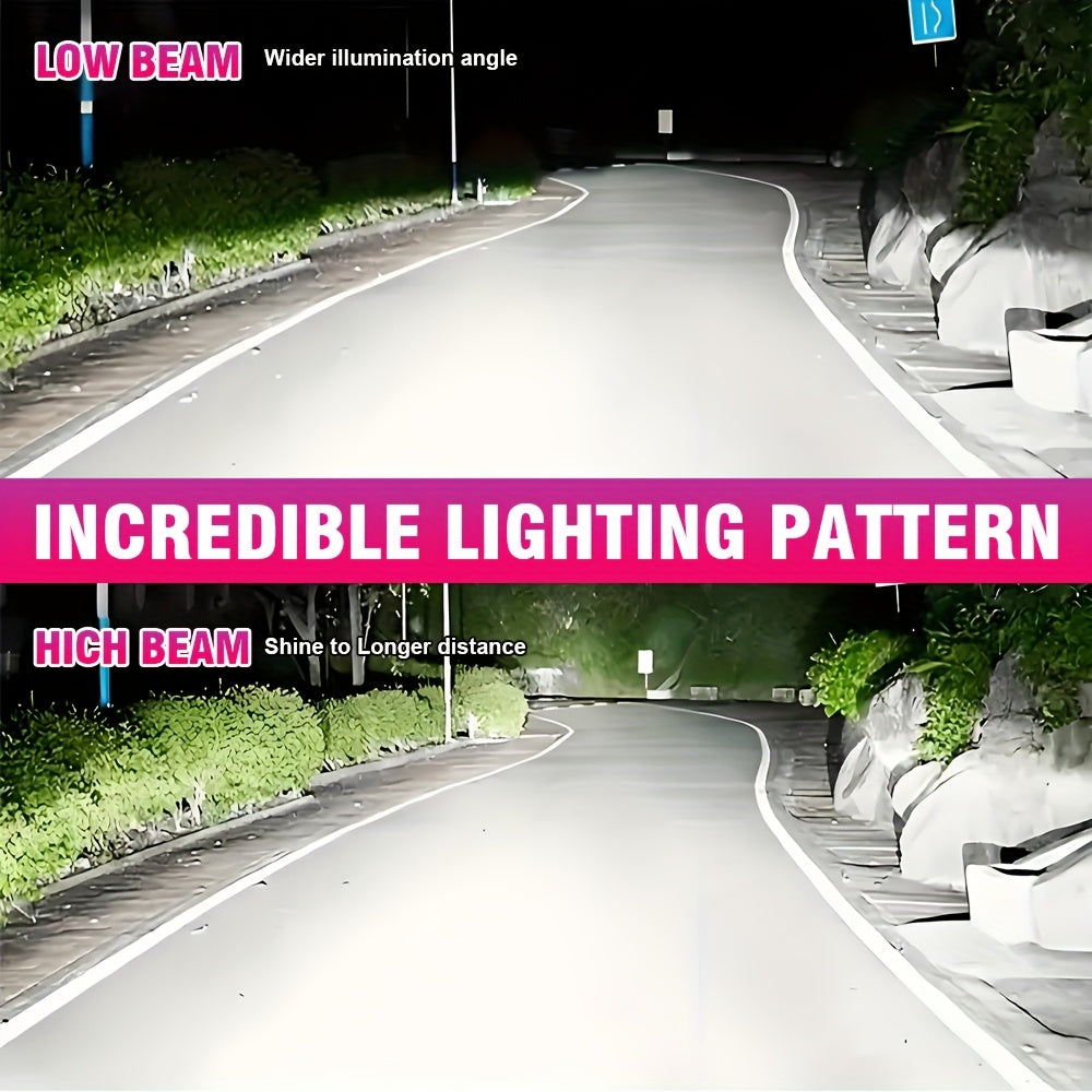 2 High Brightness LED Car Headlights - 60000 Lumens 6000K White Fog Light, Compatible with H4/H7/H1/H11/9005/9006, Plug-and-Play Design, No Battery Needed, Vehicle Lighting Upgrade, Stylish Headlight Design, Durable Headlight Structure