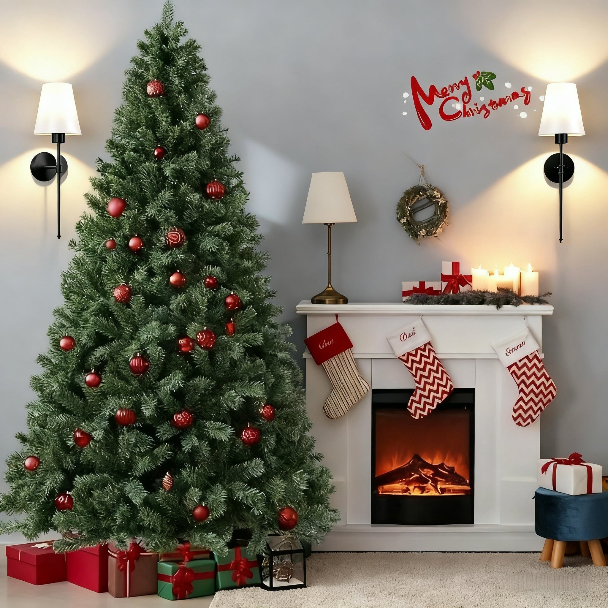 [Christmas Decorative Wall Light] 2-Piece Modern Cordless Wall Light, Equipped with Rechargeable Lithium Battery, Remote Control, 15 Light Colors and Dimmable Function, Suitable for Bedroom and Living Room, Rechargeable LED Light