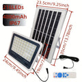 Solar Garage Light for Illumination, Wall Mount Light, Street Light, Flood and Search Light, Emergency Light - IP67 Rating, Remote Control Included, 177-Inch Cable, Perfect for Garden, Path, Courtyard and Hallway