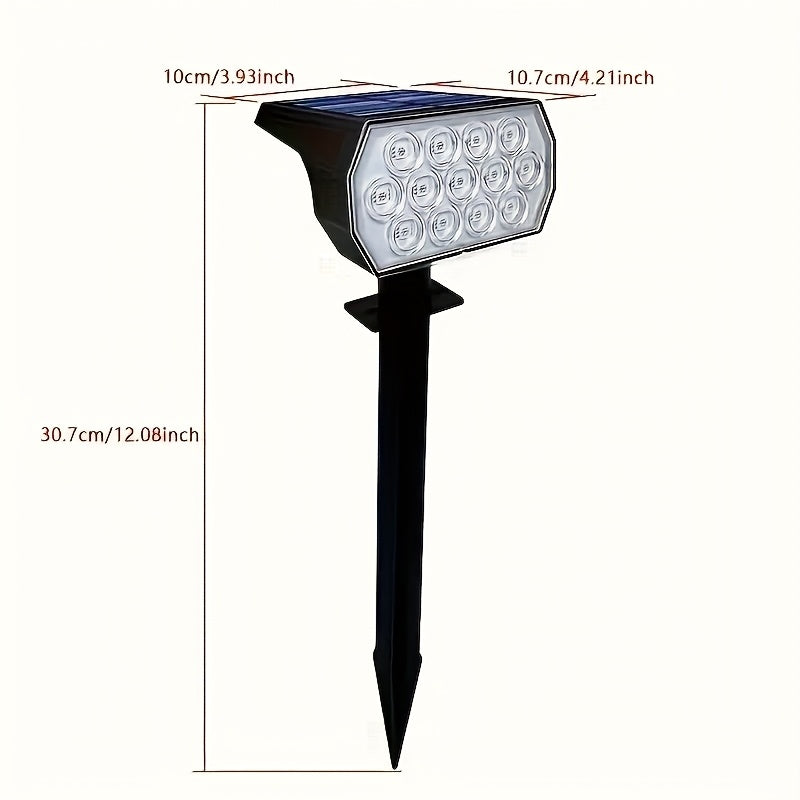 6-Piece Solar Courtyard Light IP65 Protection Rating 7 Lighting Modes RGB Color Changing Solar Landscape Spotlight 13 LED Warm White Light Garden Light – Perfect Choice for Halloween Christmas Decoration