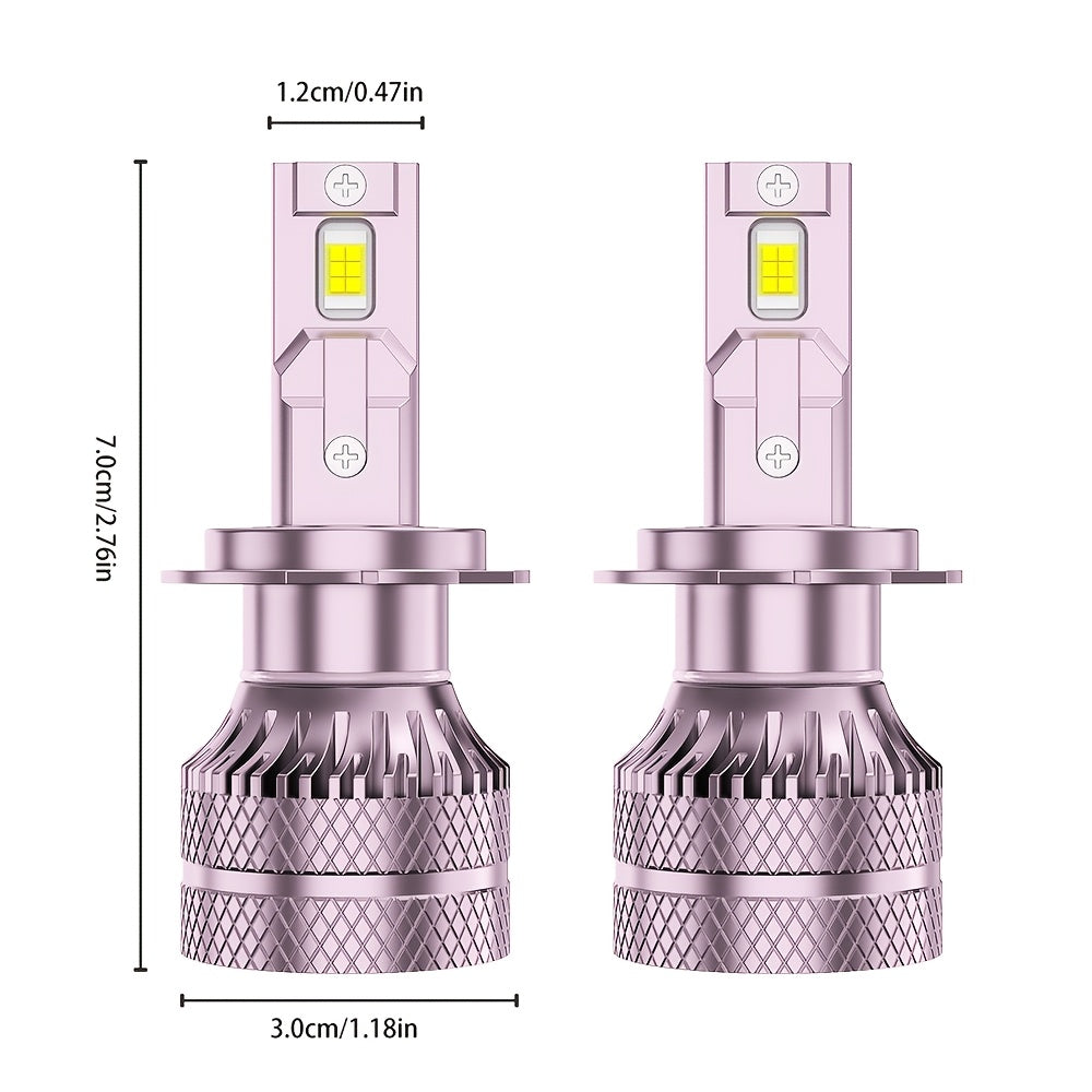 2 LED Headlight Bulbs, 26400LM High Brightness, 6500K Cool White Light, 360° Beam Angle, Plug-and-Play, with External Driver, Compatible with H11/H8/H9, 9005/HB3, 9006/HB4, 9145, Car Lighting Upgrade