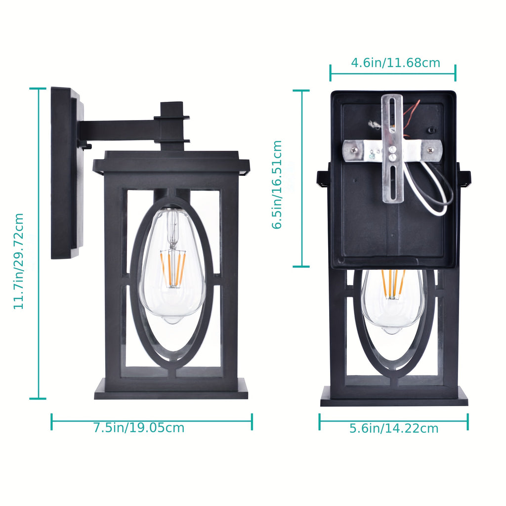 1-Piece Die-Cast Aluminum Outdoor Wall Light, Modern European N-Shape, Mold-Proof, Rust-Resistant, Durable, Corridor, Garden, Door Lighting Wall Sconce