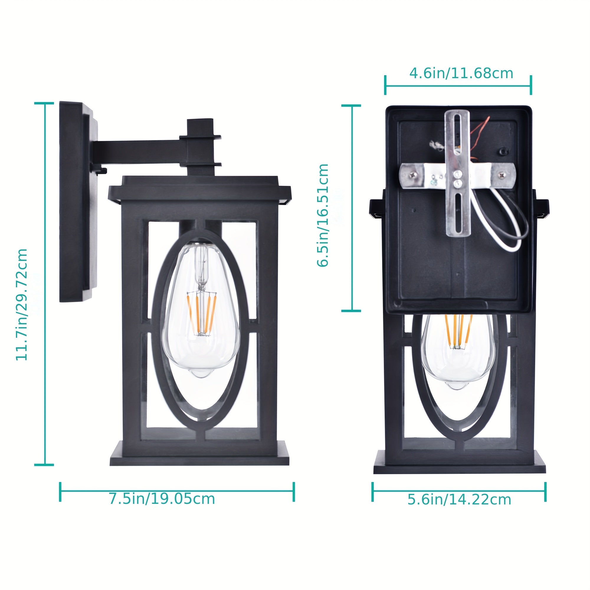 1-Piece Die-Cast Aluminum Outdoor Wall Light, Modern European N-Shape, Mold-Proof, Rust-Resistant, Durable, Corridor, Garden, Door Lighting Wall Sconce