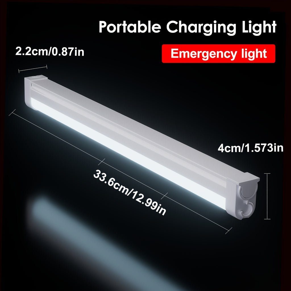 Rechargeable multi-functional light tube, large capacity battery, multiple dimming modes, stepless dimming, can be wall-mounted or handheld, suitable for indoor emergency, camping, stalls, car use, portable lighting, must-have for travel