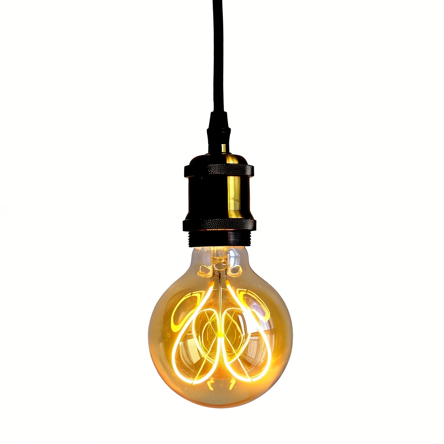 1 piece, Edison bulb LED bulb 120V 4W dimmable 2300 Kelvin super warm yellow light decorative bulb G30 heart-shaped bulb amber glass and clear glass globe bulb