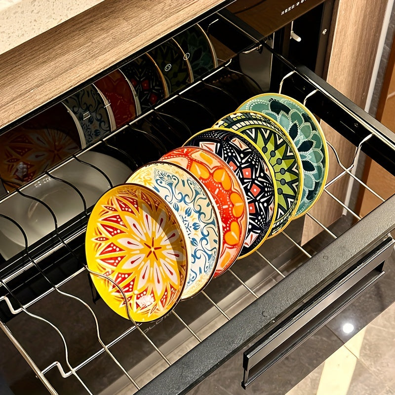 6-Piece Set – Ceramic Bohemian Plates, Salad Plate, Dessert Bowl, Snack Dish, Multi-Functional Kitchen Tableware – Dishwasher, Oven & Microwave Safe – Perfect for Hot Pot, Camping, Picnic