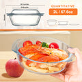 2-Piece Set (Includes 1 Plate & 1 Bowl) Household Transparent Borosilicate Glass Heat-Resistant Crystal Pot with Lid – Microwave-Safe Glass Bowl & Plate for Baking Rice Dishes – Great for Christmas, Valentine‘s Day, Halloween, Easter