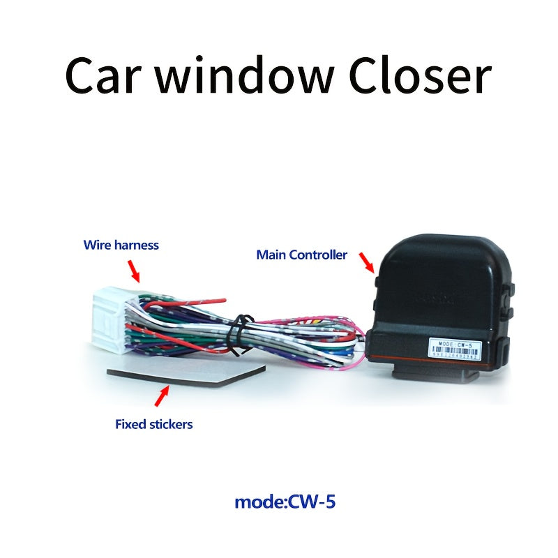 Lasixi 12V Car Power Window Regulator with Auto Close Lock - Universal Fit for All Models, Hardwired Installation, 4 Doors