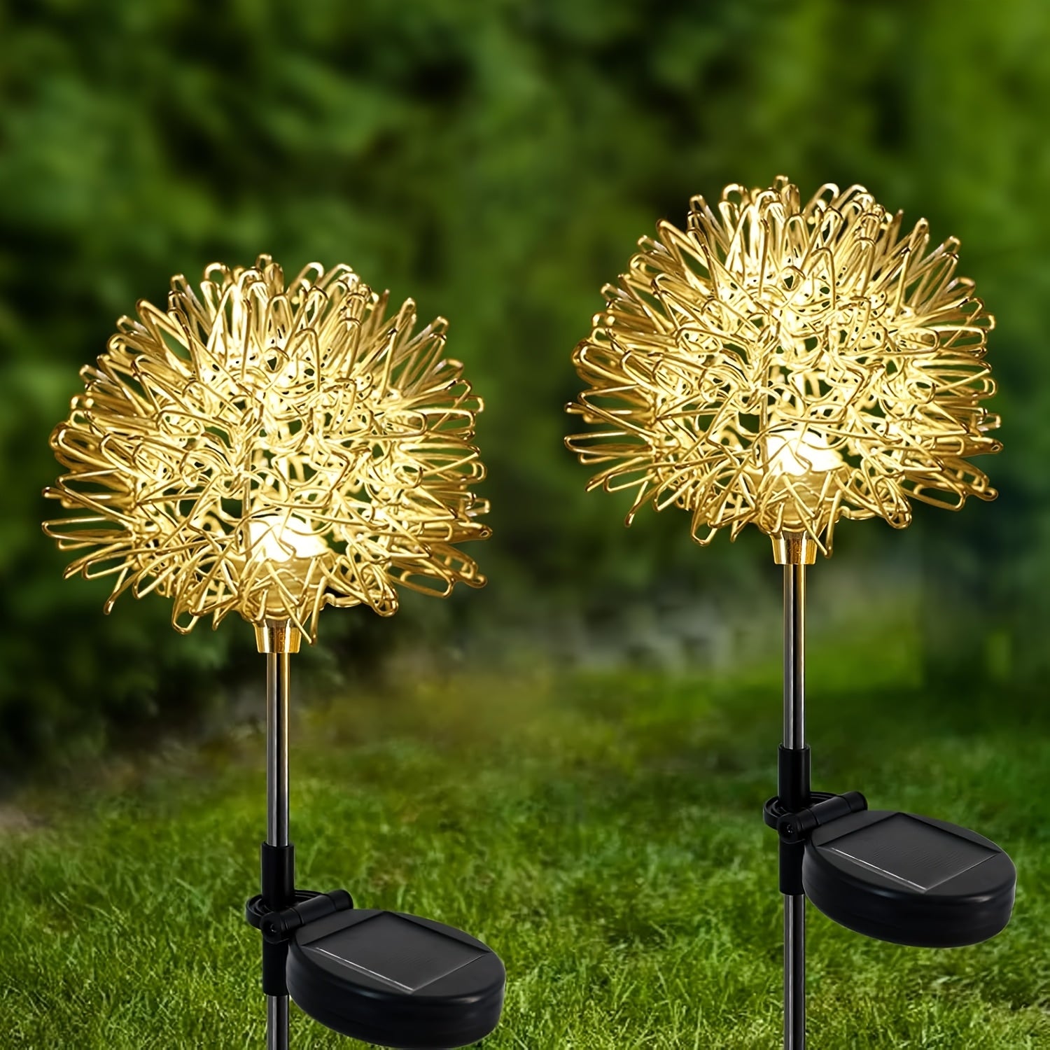 2-Piece [2025 New] Dandelion Solar Garden Light Outdoor LED Landscape Light, Courtyard Path Flower Bed Patio Lawn Decorative Solar Flower Light, Christmas Decoration