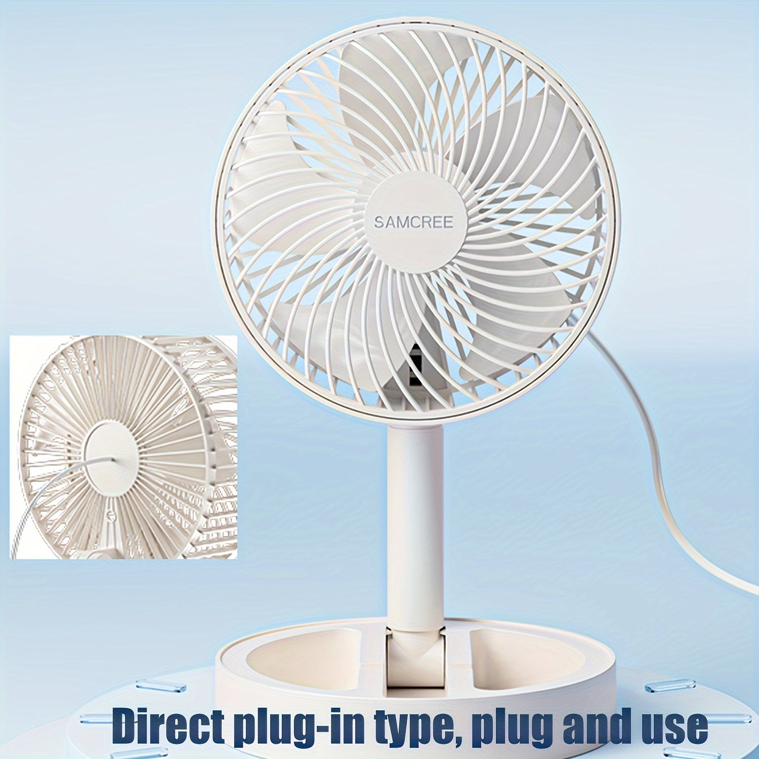 1 Piece Portable Foldable Fan, 360° Adjustable Quiet Circulating Wind, Ideal for Home Office School Supplies, Perfect Holiday Gift, Summer Comfort Essential