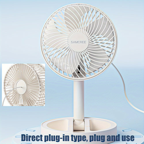 1 Piece Portable Foldable Fan, 360° Adjustable Quiet Circulating Wind, Ideal for Home Office School Supplies, Perfect Holiday Gift, Summer Comfort Essential