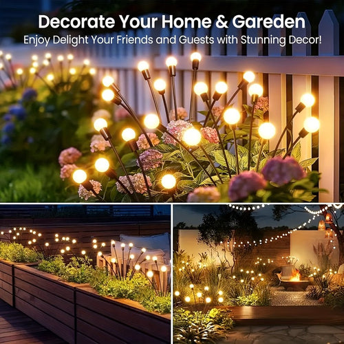 10 Pack Solar Firefly Lawn Light - Dual Mode | IP65 | Outdoor Garden Decorative Light, Solar Courtyard Light, Perfect for Various Festival Occasions like Halloween and Christmas, Suitable for Courtyard, Lawn and Patio, Light Sensor Smart Light