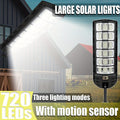 Extra Large, High Brightness Solar LED Street Light / Searchlight, with Remote Control, 4500mAh Smart Light Control 3 Lighting Modes Dusk to Dawn, Perfect for Courtyard, Doorway, Road, Basketball Court, Horse Farm, Farm and Other Lighting