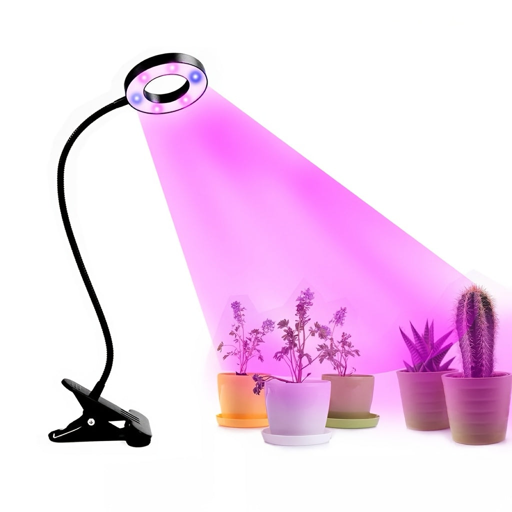 Full Spectrum LED Plant Grow Light, Desktop & Bookshelf Use, USB Powered Dimmable, Blue Red Dual Light Source, 3/9/12H Timer & 4 Brightness Levels, Ideal for Indoor Succulents, Perfect Holiday Gift
