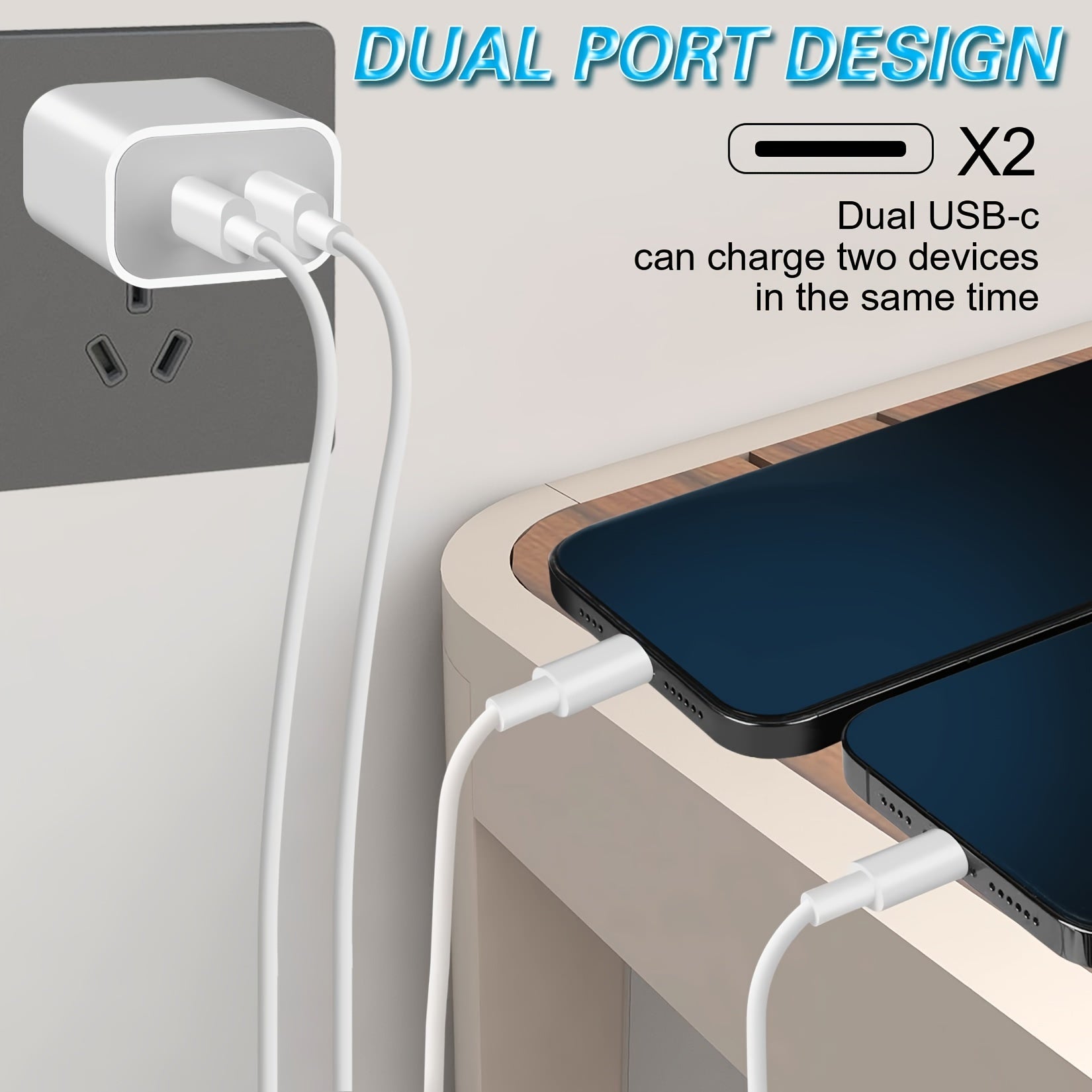Fast iPhone Charger, 2pcs Dual Port 20W USB C iPhone Charger Fast Charging Block [MFi ] 4pcs 6ft USB C Lightning Cable for iPhone 14Pro/13/12/11/MiNi/XS/XR/SE