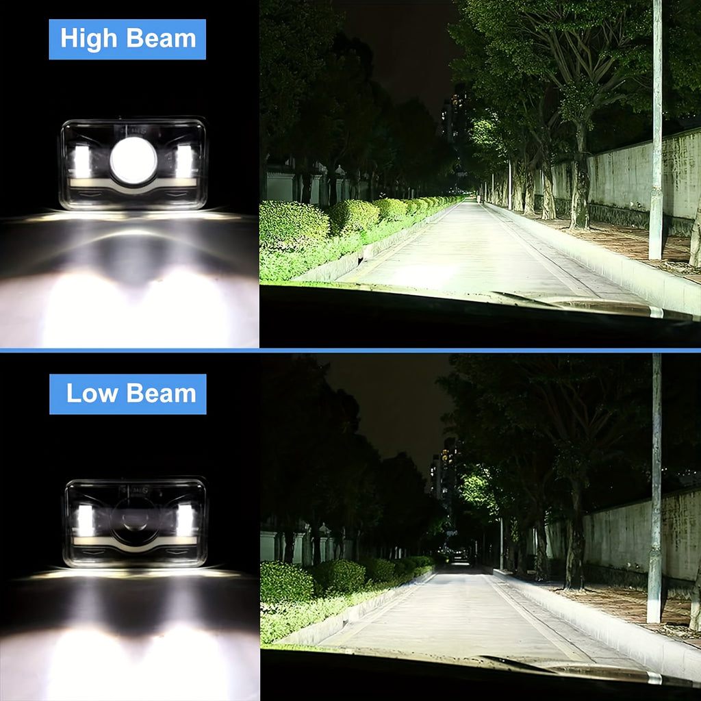 4x6 Inch LED Headlight High/Low Beam Daytime Running Light Square Turn Signal Light Fit for GMC Chevy Car Jeep Motorcycle Truck Front Light 12V 24V