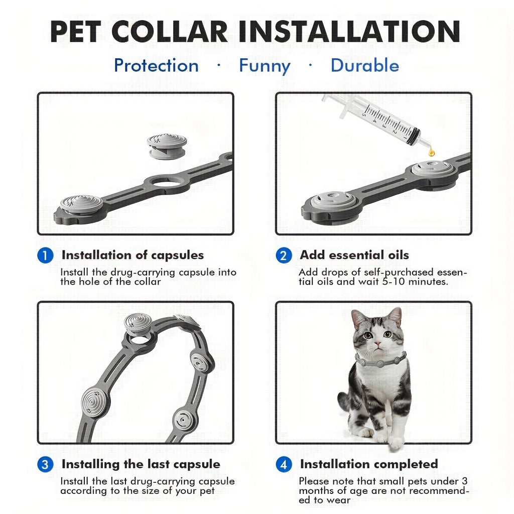 猫狗用三档可调节项圈，宠物项圈（可用于驱虫用途，本产品只包含项圈和针筒，驱虫药需客户自购）