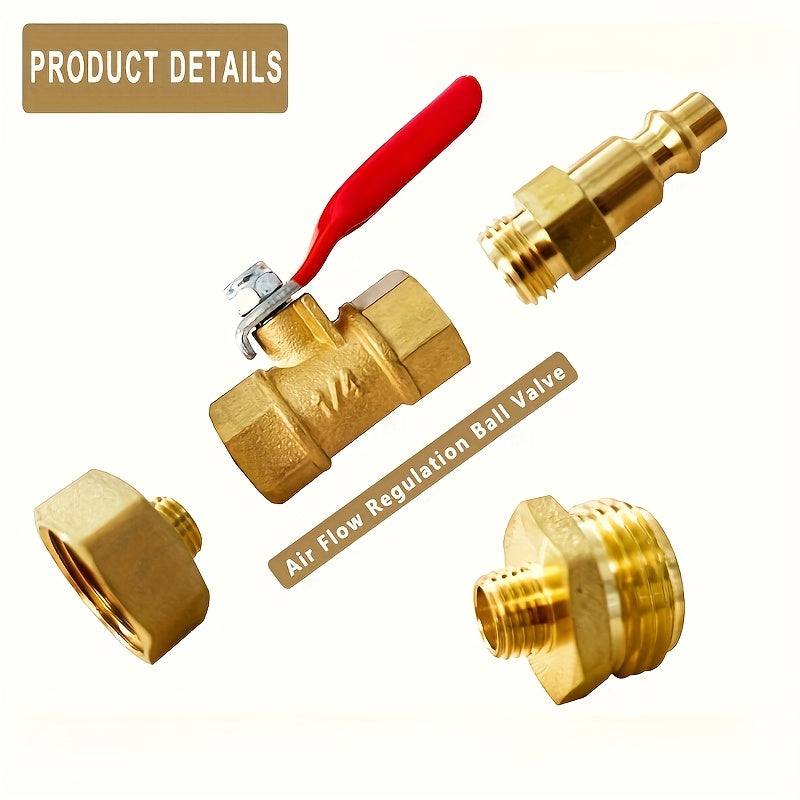 RV Winterize Blowout Adapter, with 1/4" Quick Connect Plug and 3/4" Garden Hose Thread, Winterize Quick Adapter with Ball Valve for Boat Camper Trailer Sprinkler System Irrigation Kit Fittings
