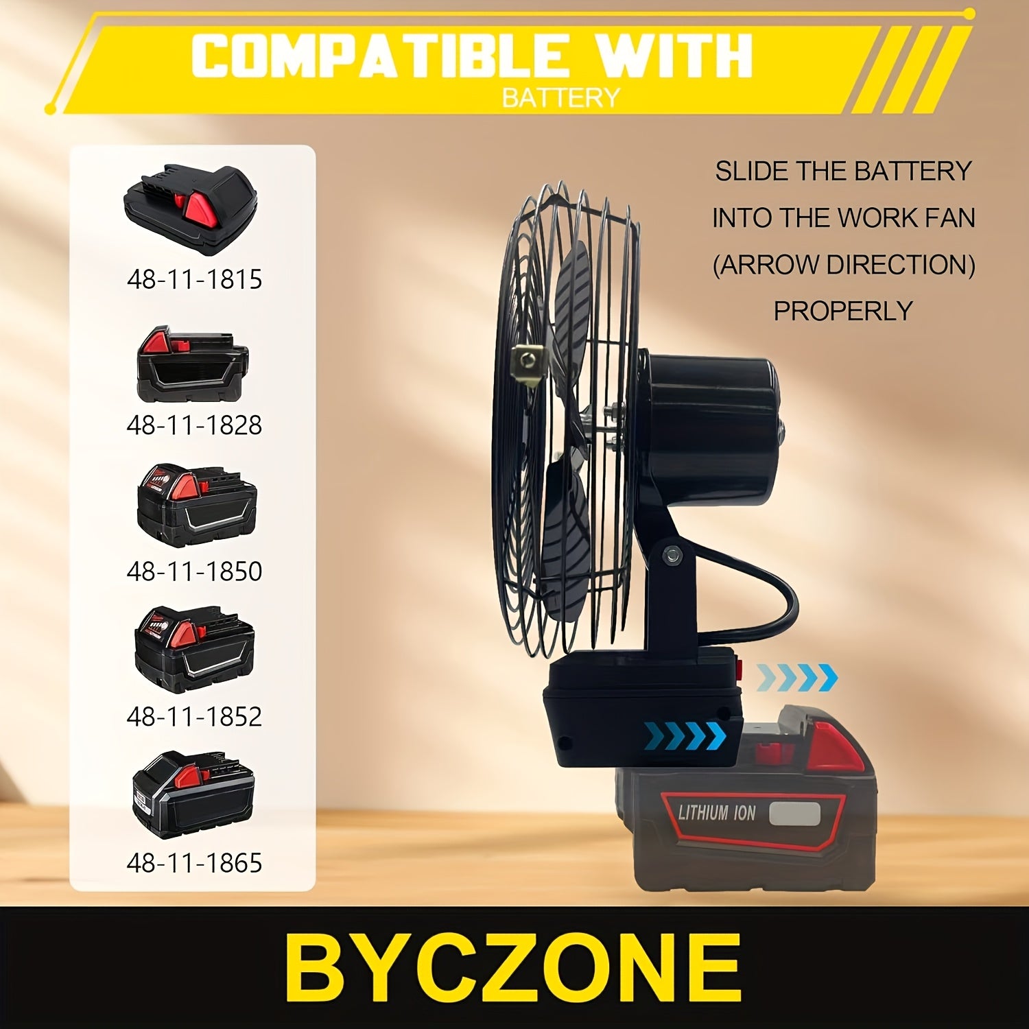 Portable RV Fan, Cordless Fan with Low Voltage Protection, Dual USB Ports (No Battery), Ideal for RV Kitchen Use